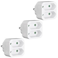 Heitech 2-Fach Doppelstecker Mehrfachstecker Zwischenstecker Steckdosenadapter