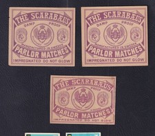 3 alte Etiketten Paket Streichhölzer Schweden BN222255 The Scarabeus