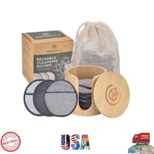 Gentle Skin Makeup Remover Pads - 12 Pack Microfiber & Bamboo for All Skin Types