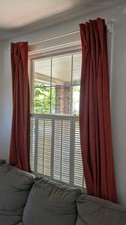 MIULEE Burnt Orange Velvet Curtains 90 Inches Long 2 Panels- Back Tab Rod P...
