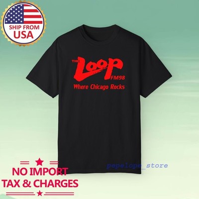 The Loop FM 98 Radio Chicago Men's Black Size S-5XL