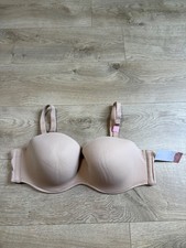 NWT Womens the modern Cacique boost multi-way strapless bra beige pushup sz 42C