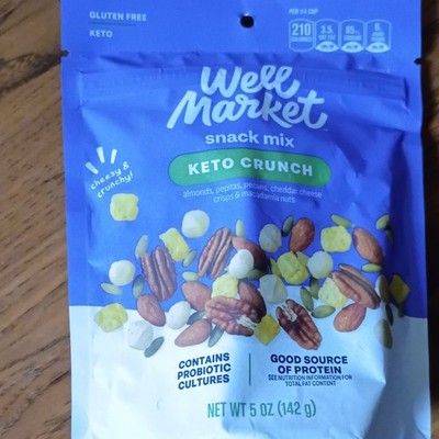 Well Market Keto Crunch Snack Mix Nut & Seed Cheddar Cheese 5 oz Gluten Free