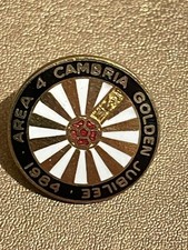  Gold Tone And Enamel Rotary Golden Jubilee 1984 Cambrian Region Lapel Pin 