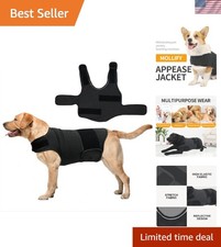 Dark Gray Dog Calming Vest - Anxiety Relief for Thunderstorms  Travel, Medium