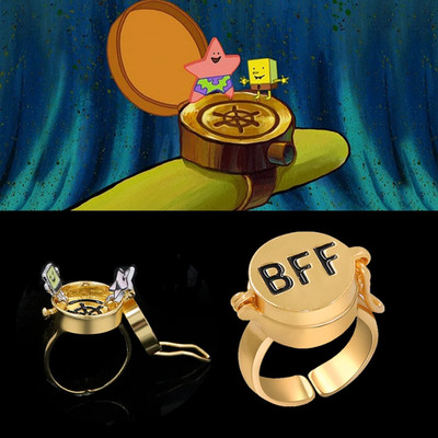 Anime BFF Best Friends Forever Ring Cute Friendship Opening Adjustable Finger Ri
