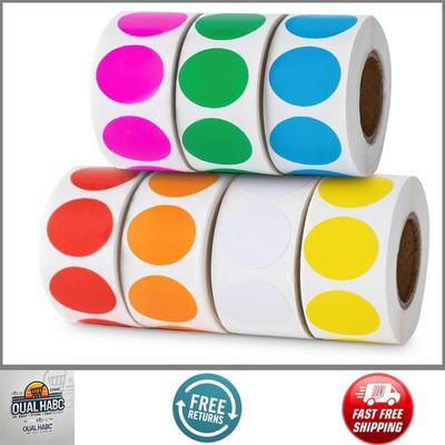 3500 Pcs Colored Dot Stickers 3/4'' Round Color Coding Labels 7 Colors 500 Labels