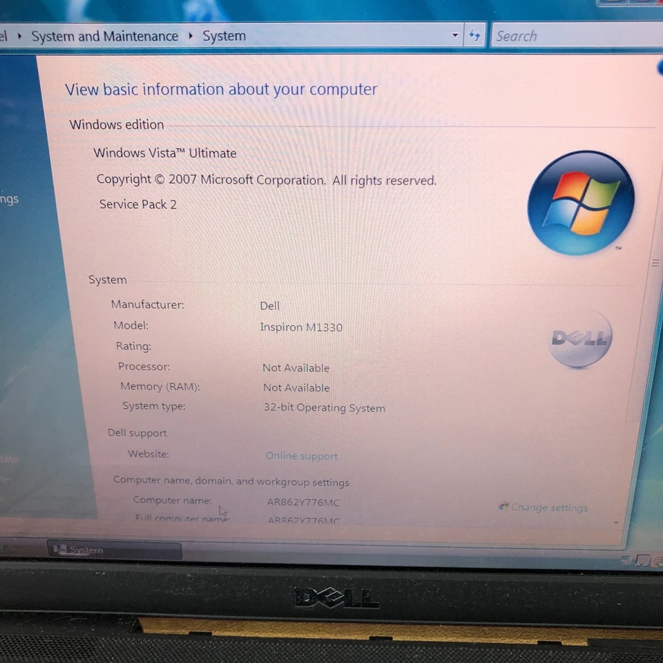 Dell XPS M1330 Retro Gaming Laptop Core 2 2.00GHz 3GB RAM Windows Vista Ultimate - Image 2 of 4