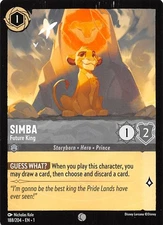 Simba Future King 188/204 The First Chapter Disney Lorcana 020707