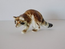 Vintage Miniature Bone China Raccoon Figurine Diorama Figure