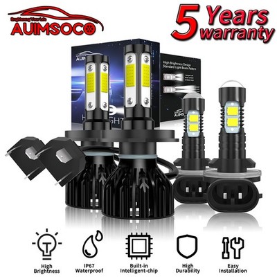 For Hyundai Accent 2000-2017 LED Headlight Kit + Fog Light Bulbs Combo 24000LM