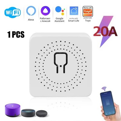 Tuya ZigBee Smart Light Switch Mini Breaker 2 Way Module For Alexa Google Home