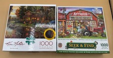 Master Pieces Jigsaw Puzzles - Two Puzzles 1000 - Open Boxes Used Puzzles