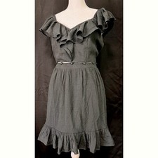 MINKPINK Feel the Breeze Black Cutout Ruffle Mini Dress Boho Chic Small New