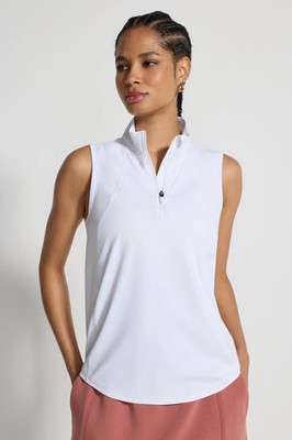Mondetta Active Stretch Nylon 1/2 Zip Tank Shirt - Pink White XL, L, S - NWT