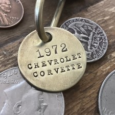 1972 Chevrolet Corvette Custom Solid Brass Key Fob B 72
