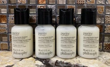 Bundle 4 Philosophy Purity Made Simple OneStep Facial Cleanser Travel Sz 1oz ea