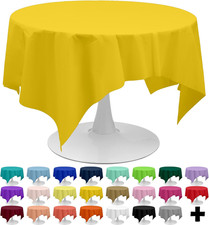 Yellow Tablecloths Plastic 3 Pack Premium 84 Inches Disposable Table Covers Deco