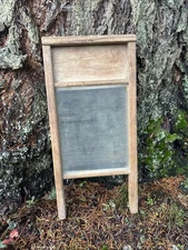 Vintage Wood And Glass Washboard 8.5”x18”