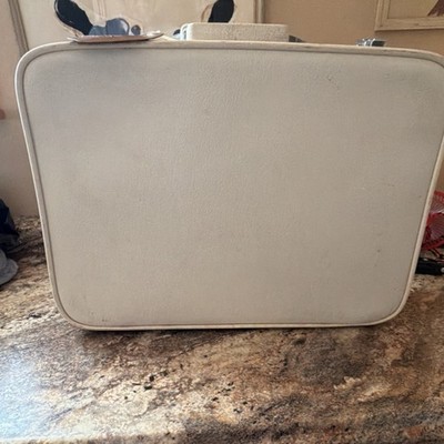 Pierre Cardin White Hard-Sided Suitcase with Clothing Compartment Item#231 