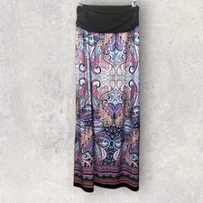 Women’s Purple Patterned AB Studio Maxi Skirt | Size XL