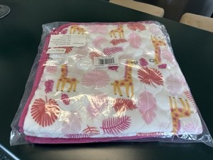 Baby Crib Sheet Savers Set Of 2 Cute Giraffe Print And Fuchsia 28" Never Used