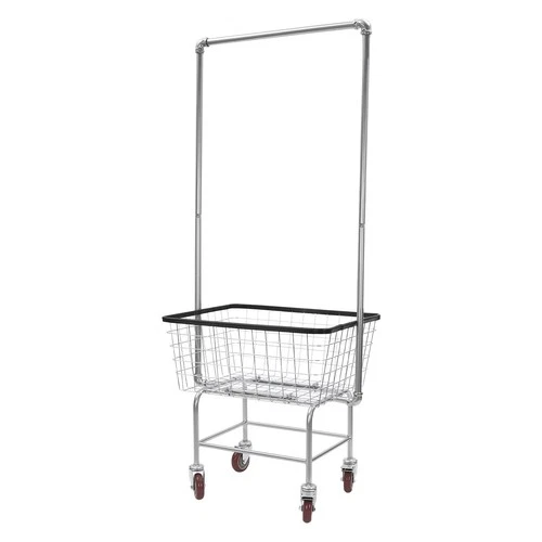 Commercial Laundry Basket Cart Steel Wire Laundry Cart Trolley 50kg/110lbs