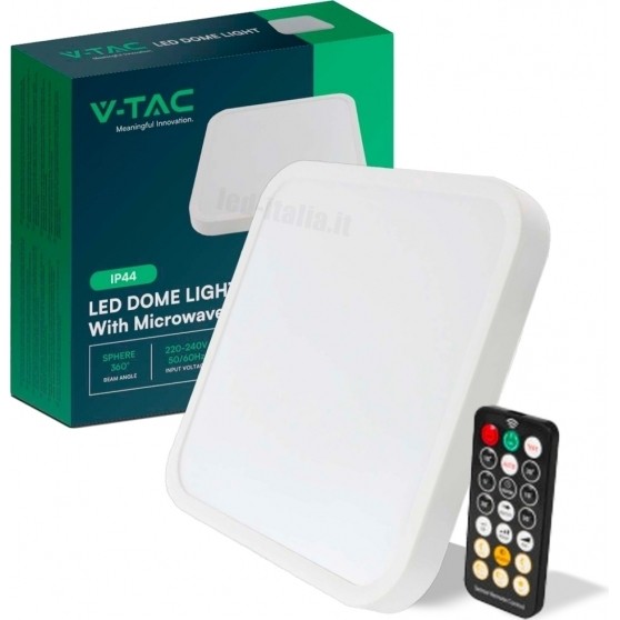 V-TAC 18W Plafoniera LED Smart Sensore Movimento e Telecomando