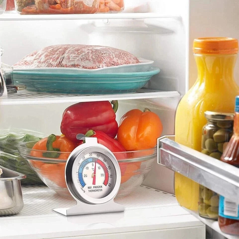 1/2PCS Stainless Steel Dial Fridge/Freezer Thermometer Stands & Hangs Waterproof - Image 3 of 4