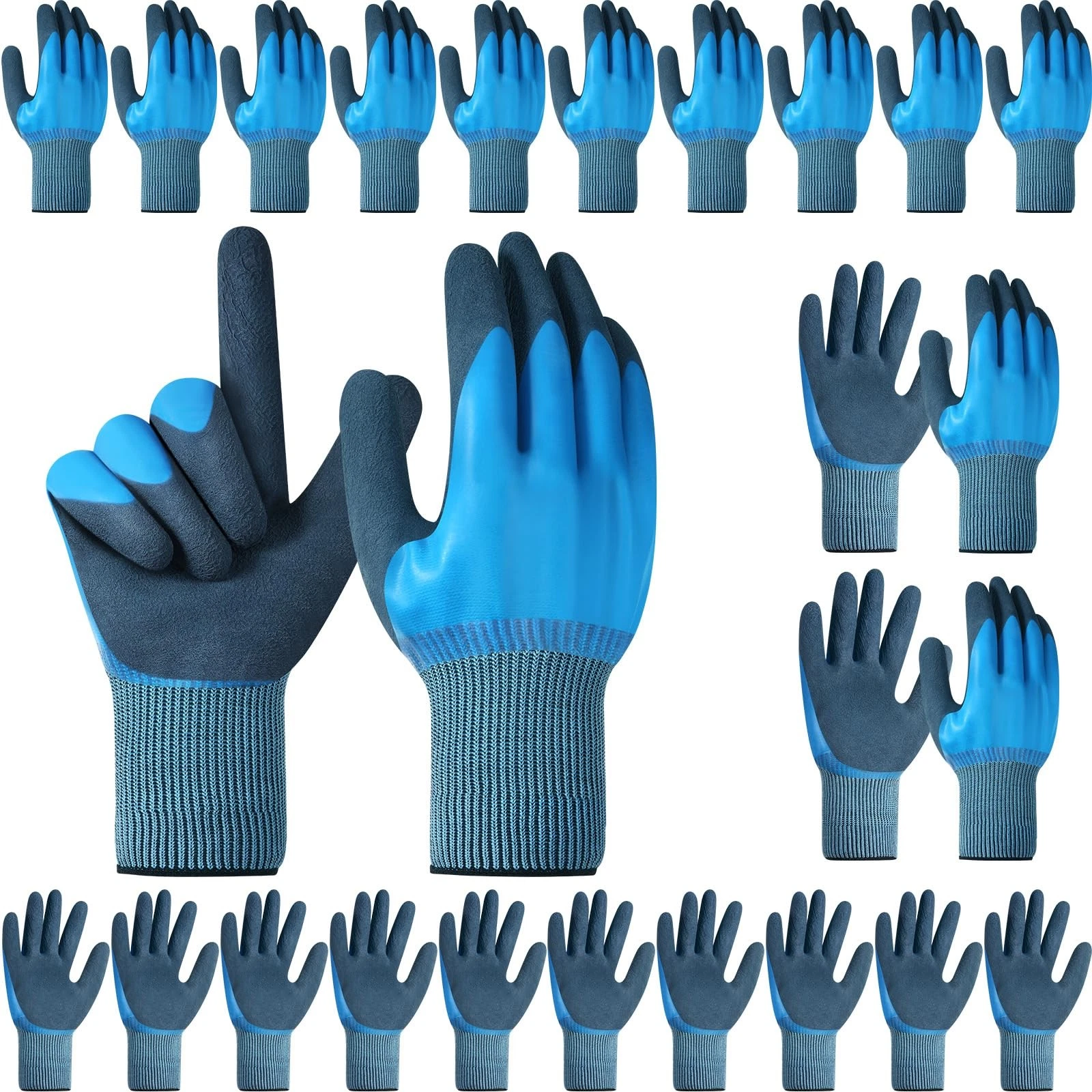 12 Pairs Waterproof Work Gloves for Men and Women Waterproof Gardening Glove ...