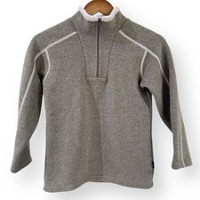 Kuhl Europa 1/4 Zip Pullover Boys Small 7-8 Brown Fleece Mock Neck Long Sleeve