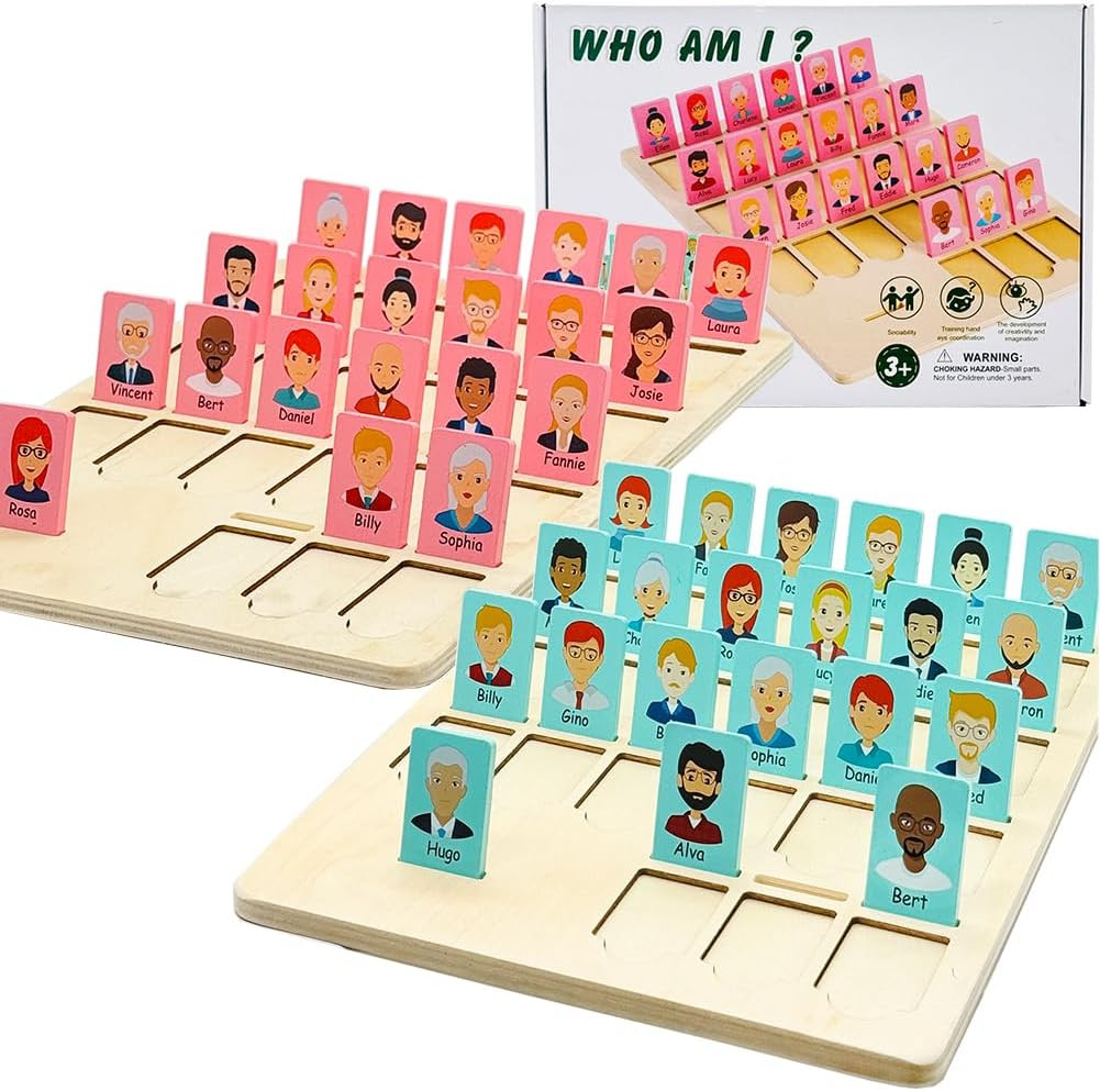 Board Games Who Am I Wooden Board Game For Kids 3 4 5 6 7 8 