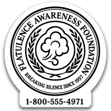 Magnet Me Up Flatulence Awareness Foundation-Gag Magnet Decal- 5", Made in USA