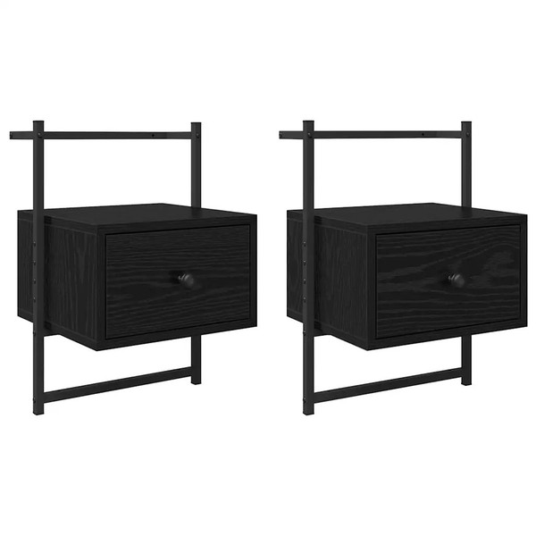 Nachttisch 2Er Set Schwarz Eichen-Optik 35X30X51 Cm-image