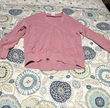 Champion Women s Pink Crewneck Fleece Pullover Sweatshirt Pockets Logo S