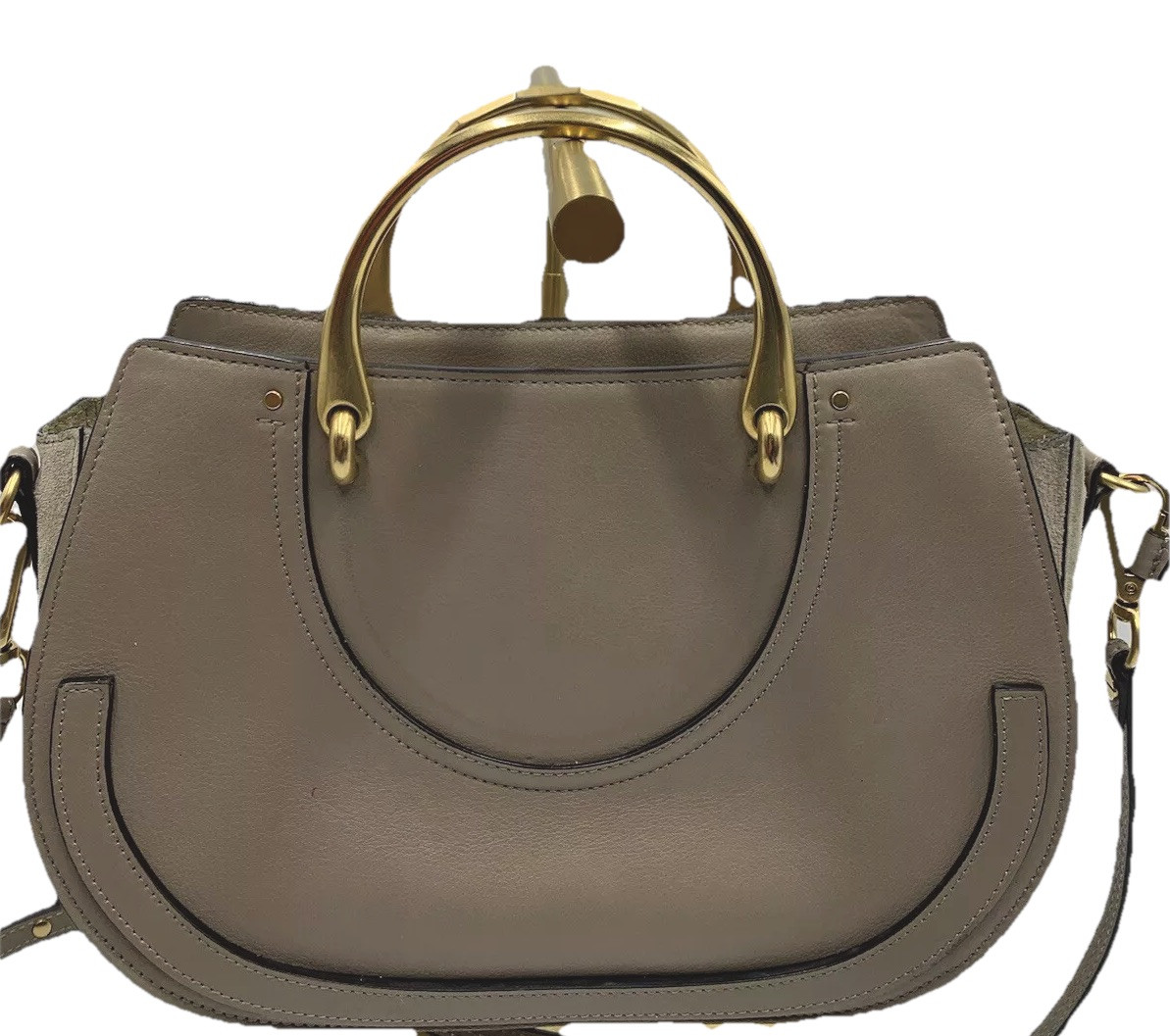 Auth Chloe Pixie Gray Suede Goatskin Leather Medi… - image 2