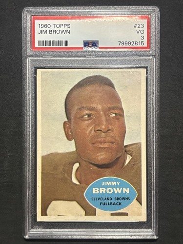 Topps 1960 Jim Brown Cleveland Browns #23 PSA 3 Graded! 🐐