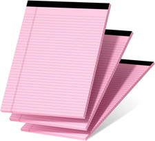 3 Pcs Legal Pads 8.5 X 11 Pink Note Pads 8.5 X 11 Notepad Total 75 Sheets, Micro