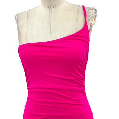 NWT Hello Molly Changed My Name Dress Hot Pink One Shoulder Ruched Size US 6 - Picture 3 of 11
