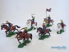 BRITAINS DEETAIL DSG * MOUNTED U.S. 7th CAVALRY (6 POSES) * PLASTIC TOY SOLDIERS