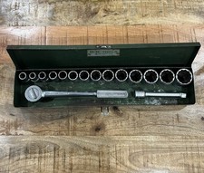 Vintage Sk Tools 12 Drive Socket Set 15pc Metal Box Usa Made S-k Wayne Sae