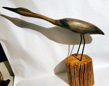 Hand Carved Sandhill Crane Carved By Tom Lindeman 1994, Signed