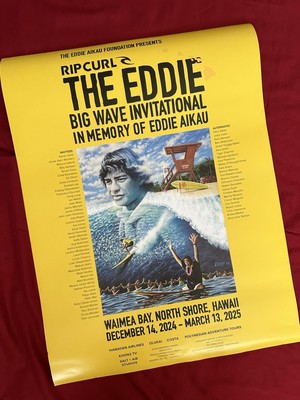 The EDDIE AKAU Big Wave Invitational 2025 Official Poster 24 x18  Double-sided! 