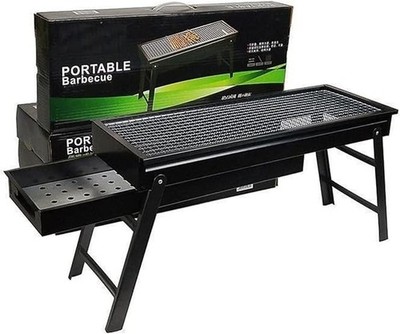 Edelstahl BBQ Grill, tragbarer klappbarer Holzkohlegrill Grill