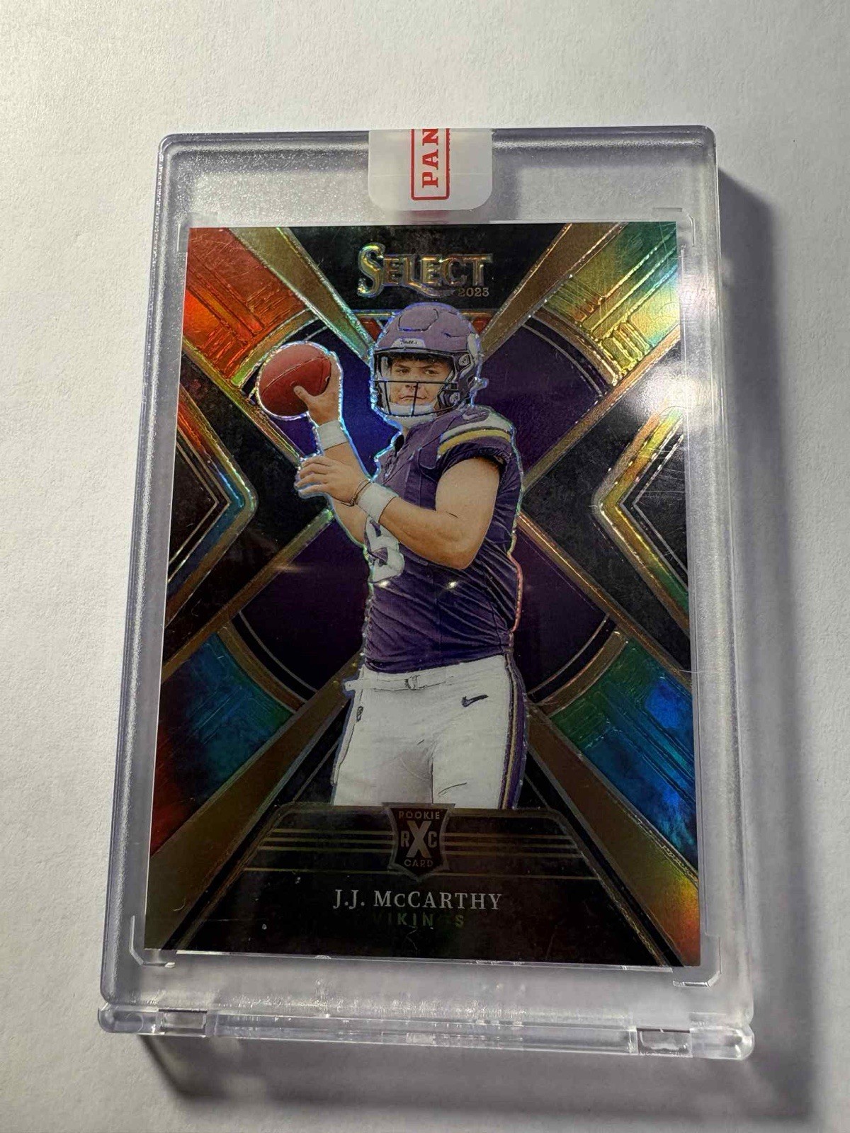 2023 Panini Select - 2024 Xrc Prizm J.J. McCarthy #505 Tie-Dye /25 (RC)
