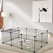 Pet Playpen, Small Animal Cage Indoor Portable Metal Wire Yard Fence for Small