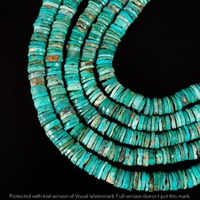 Arizona Turquoise Faceted 5-6mm Heishi Beads For Jewelry Making, Gemstone Beads
