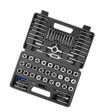 Tap and Die Set, 60-Piece Metric and SAE Sizes M3 to M12, 4 to 1/2"