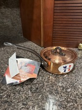 NEW French BAUMALU Tin-Lined Copper Sauce Pot...