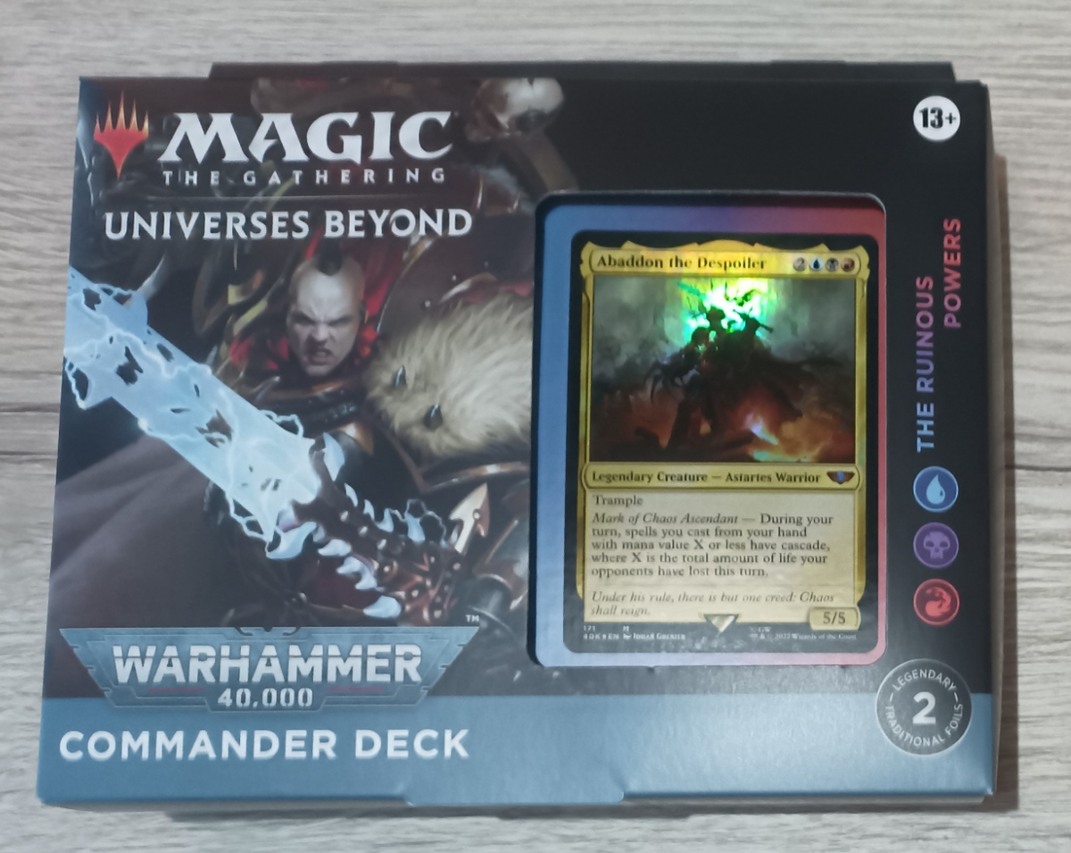 mtg abaddon the despoiler commander deck Magic: Gathering Universes Beyond: Warhammer 40,000  The Ruinous Powers : Toys & Games MTG Warhammer 40k EDH Deck: